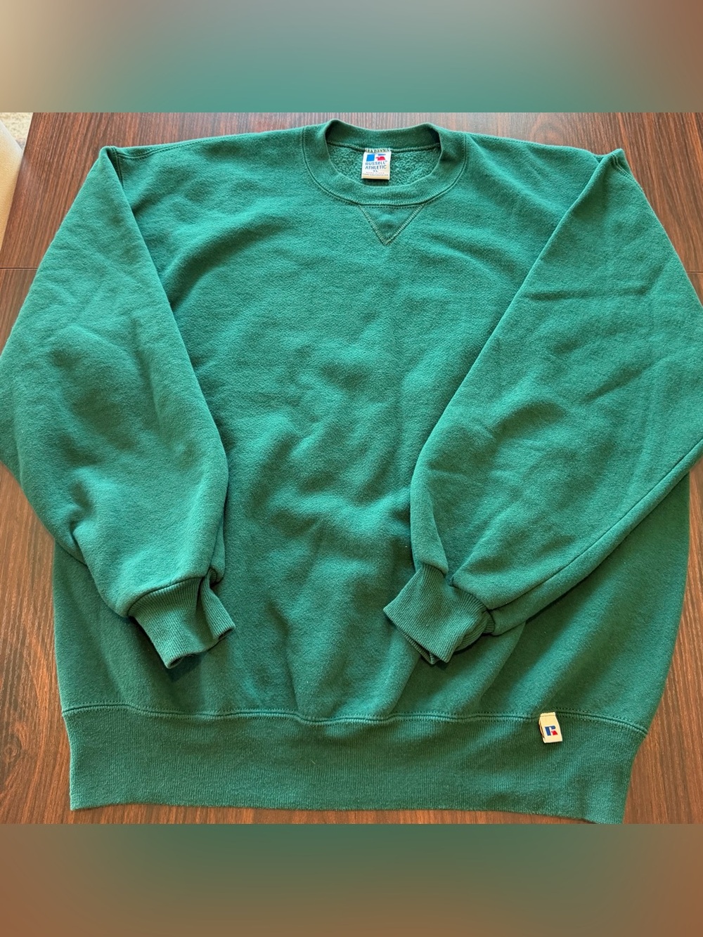 Russell Athletic Mens Green Vintage 90s Sweatshirt Made In USA Crewneck Size XL